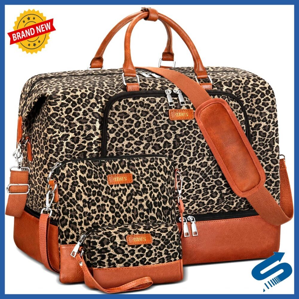 Oversized Travel Duffel Bag with Shoe Compartment Carry On Tote Weekender